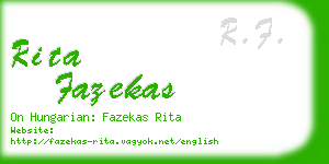 rita fazekas business card